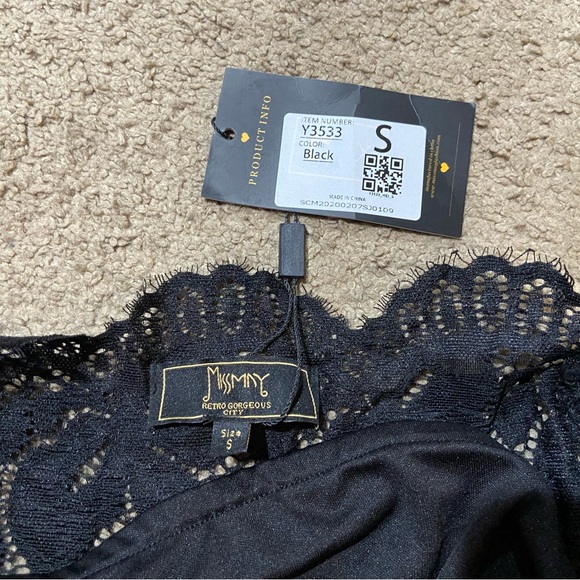 MISSMAY Women's Retro Floral Lace Long Sleeve Boat Neck Swing Dress Small NWT - Picture 5 of 14